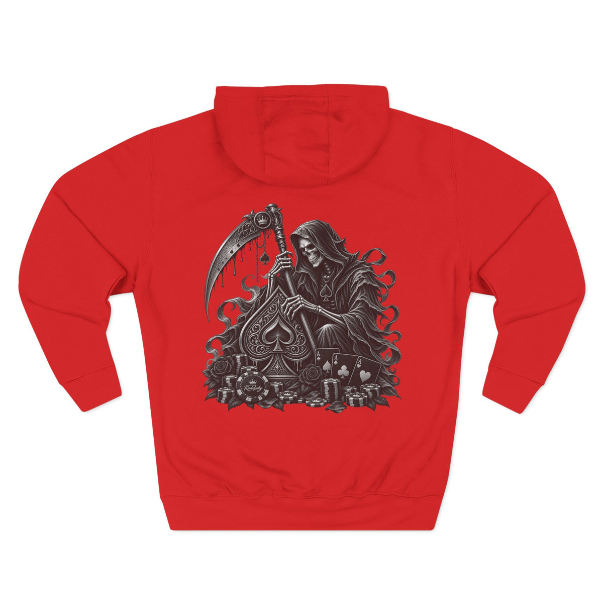 Grim Reaper with Spade Skull Poker Hoodie
