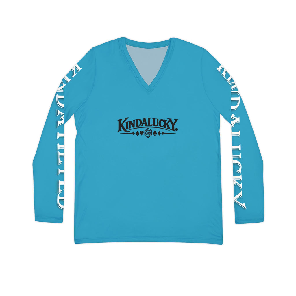 Ladies Tilt Poker V-Neck Long Sleeve Shirt