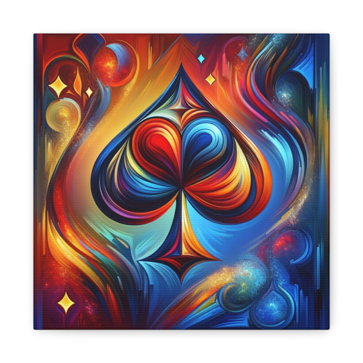 KindaLucky Vibrant Ace of Spades Poker Canvas Wall Art