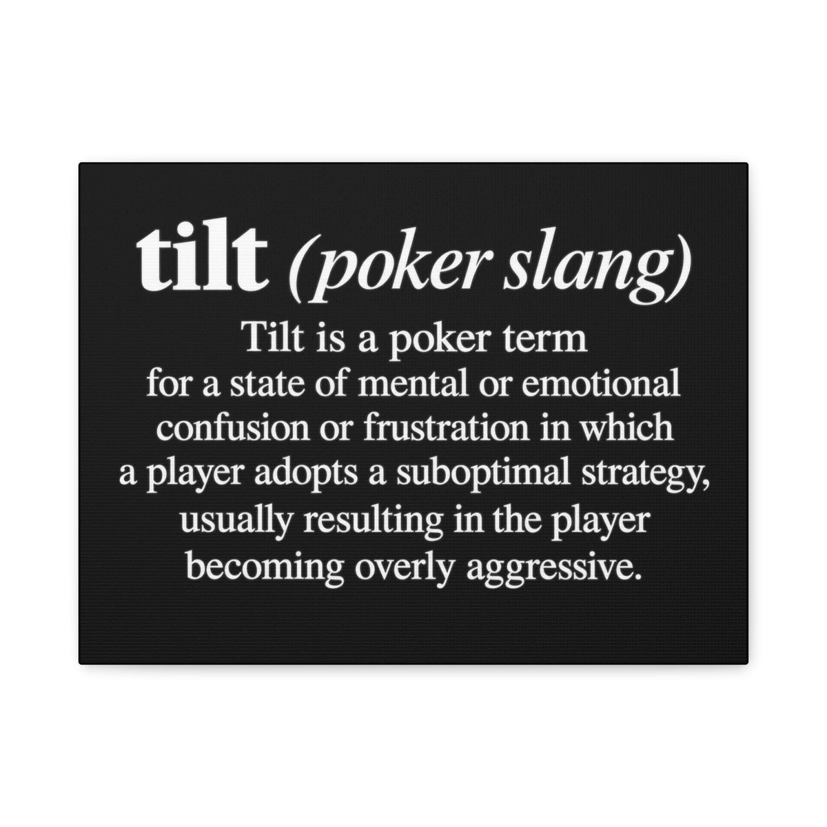 Tilt Slang Poker Canvas Wall Art