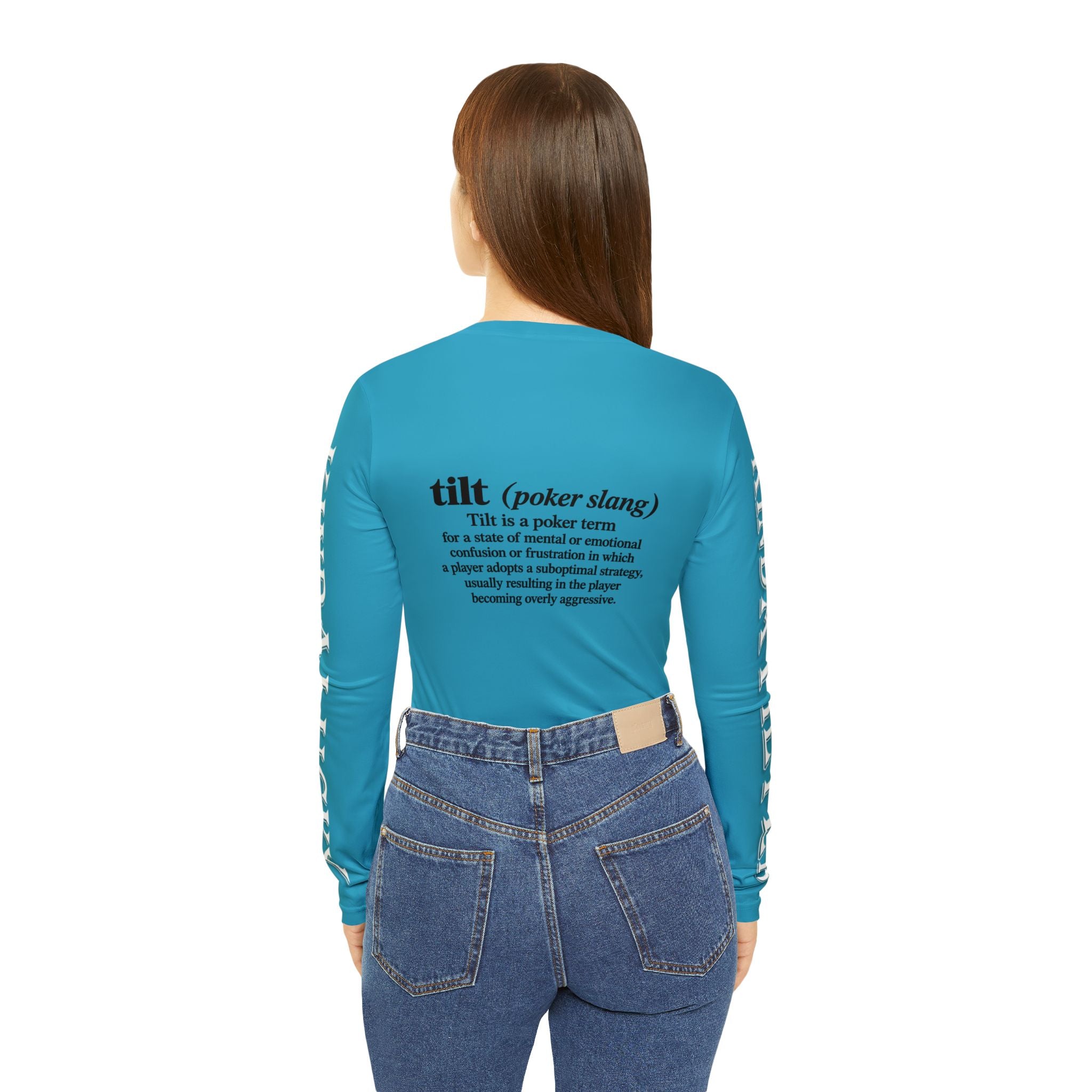 Ladies Tilt Poker V-Neck Long Sleeve Shirt