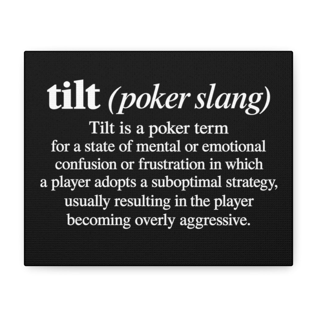 Tilt Slang Poker Canvas Wall Art