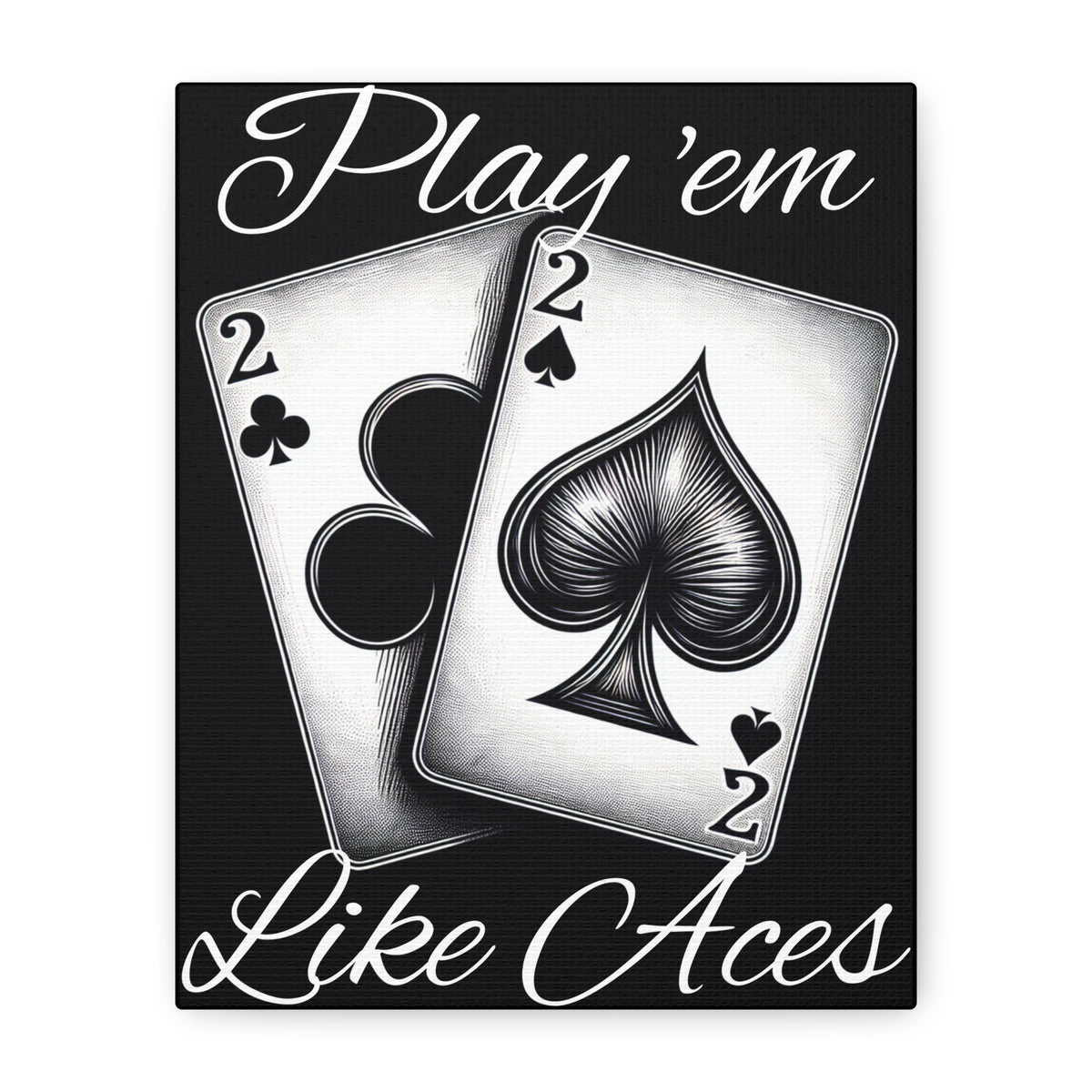 KindaLucky Playem Like Aces Poker Canvas Wall Art