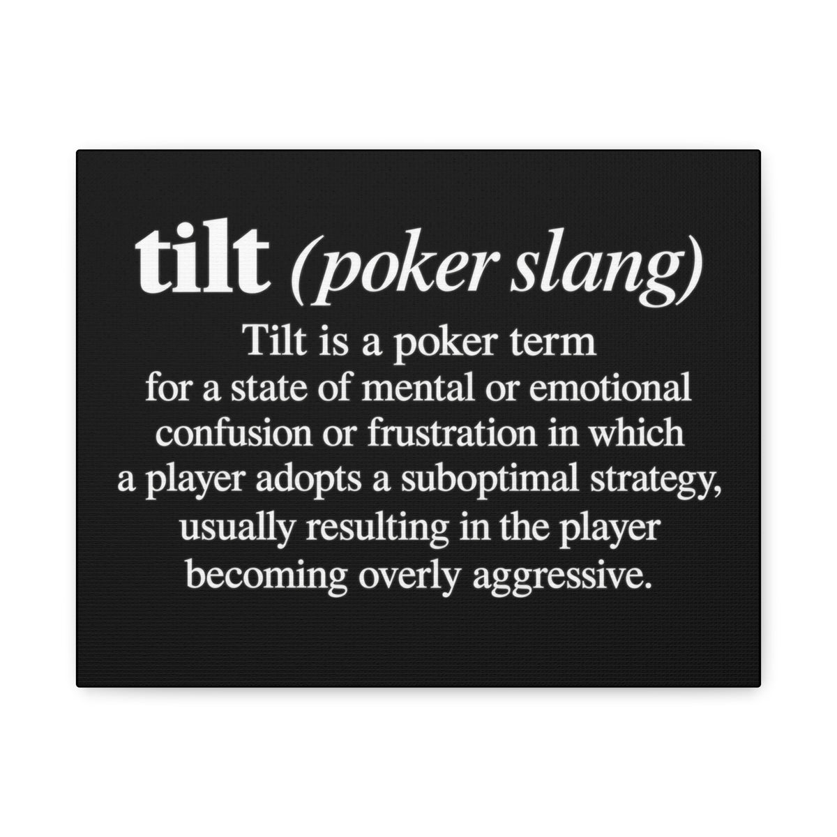 Tilt Slang Poker Canvas Wall Art
