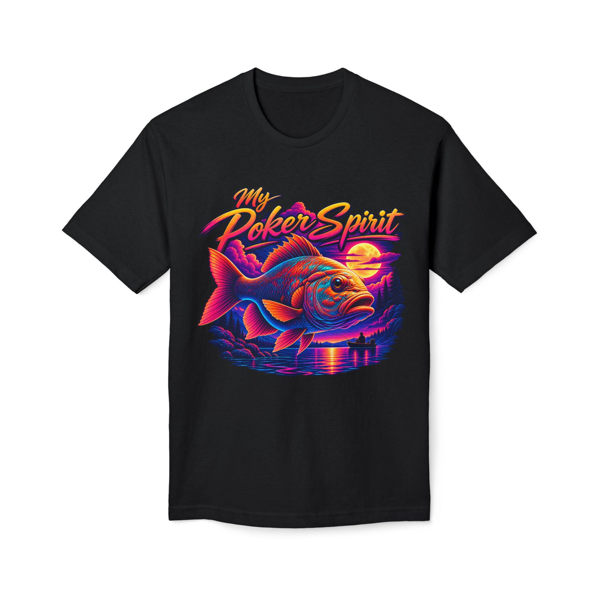 T-Shirt — "My Poker Spirit" Vibrant Bass Fishing Tee (Kindalucky Back Design)