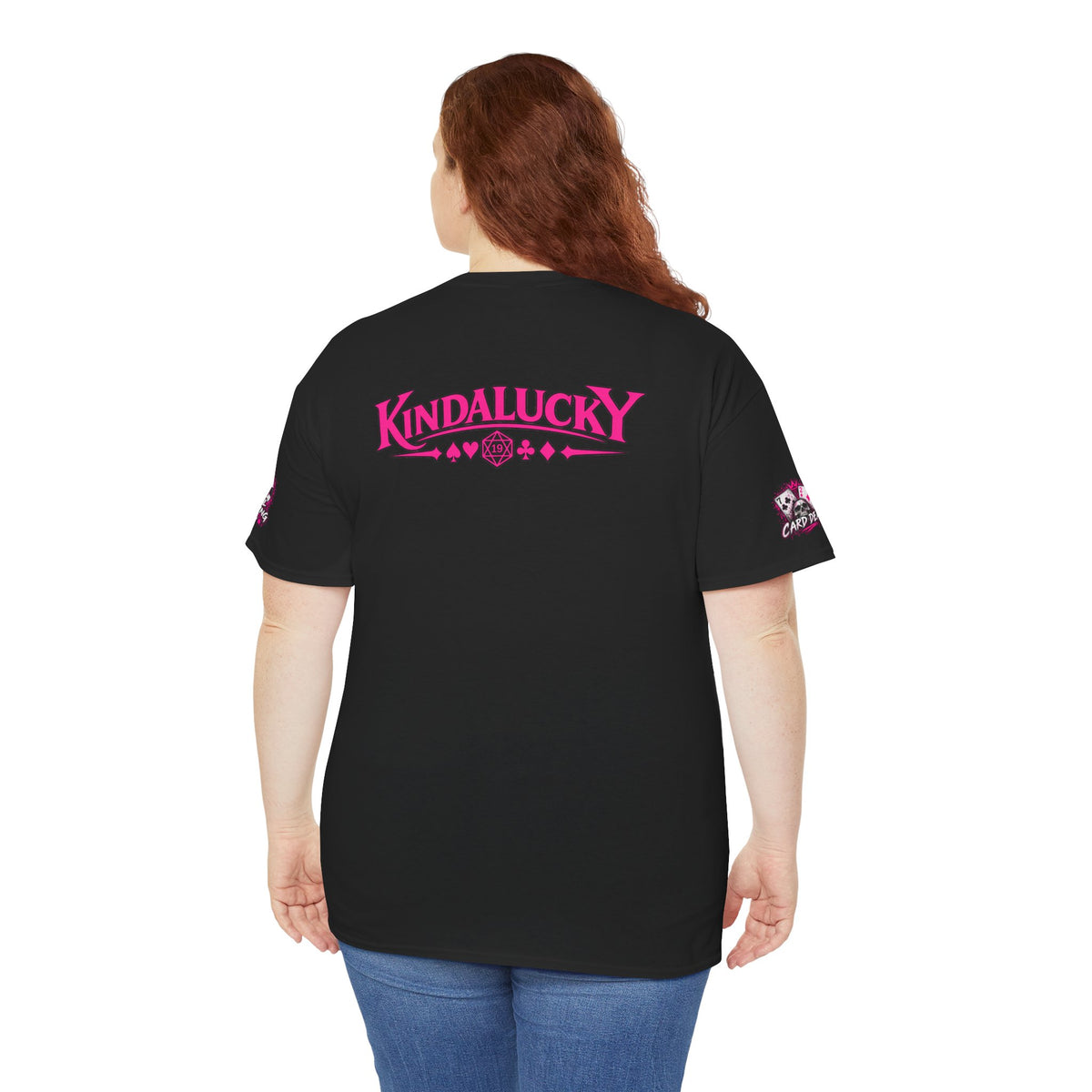 Being Card Dead is a Full Time Job Pink Poker  Shirt | Kindalucky logo sleeves