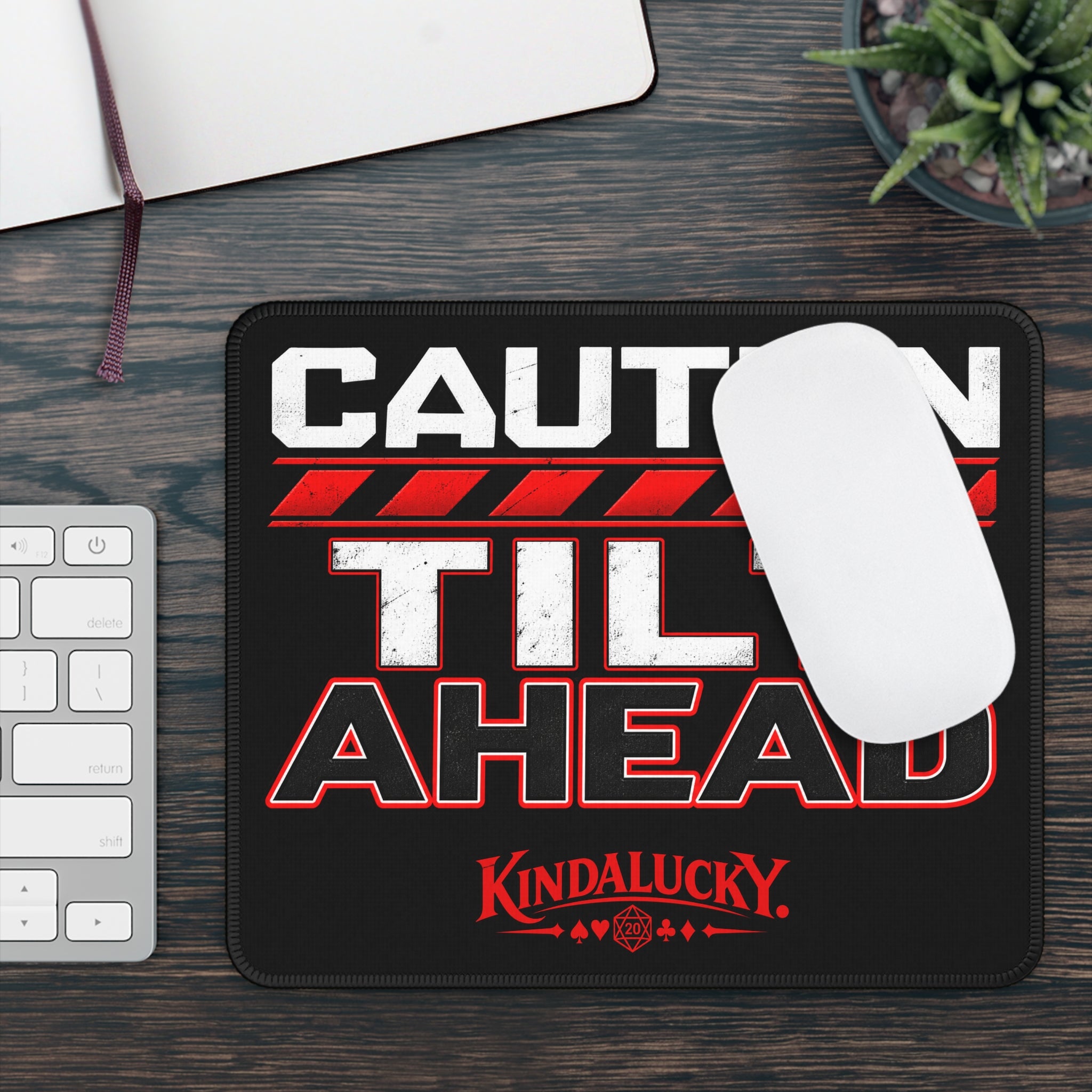 Caution Tilt Ahead Poker Gaming Mouse Pad