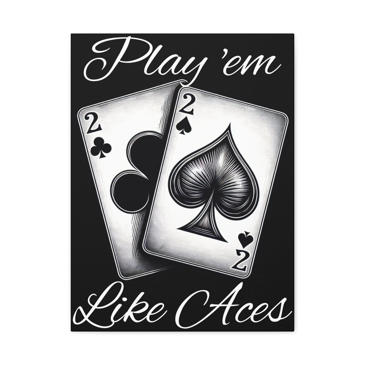 KindaLucky Playem Like Aces Poker Canvas Wall Art