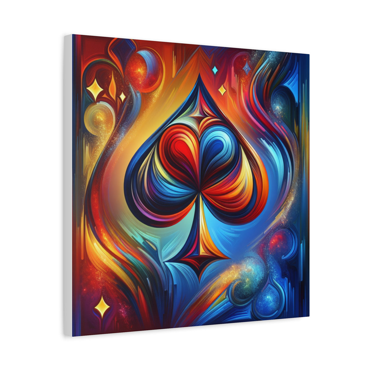 KindaLucky Vibrant Ace of Spades Poker Canvas Wall Art