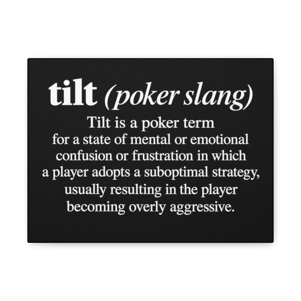 Tilt Slang Poker Canvas Wall Art