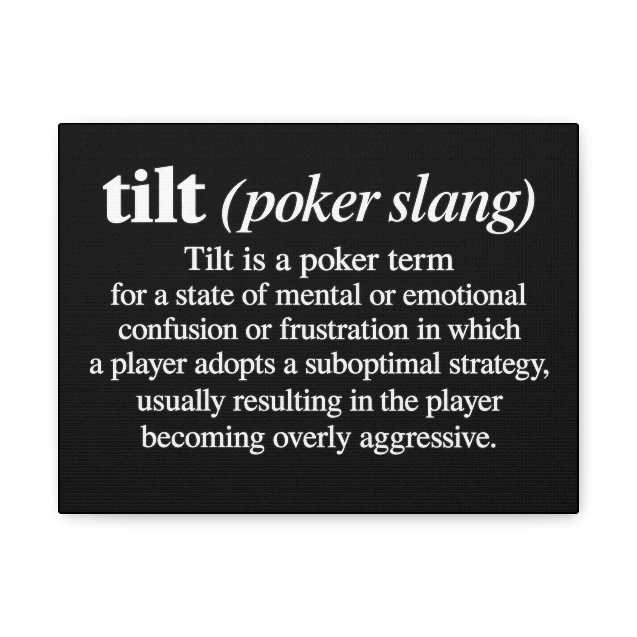 Tilt Slang Poker Canvas Wall Art