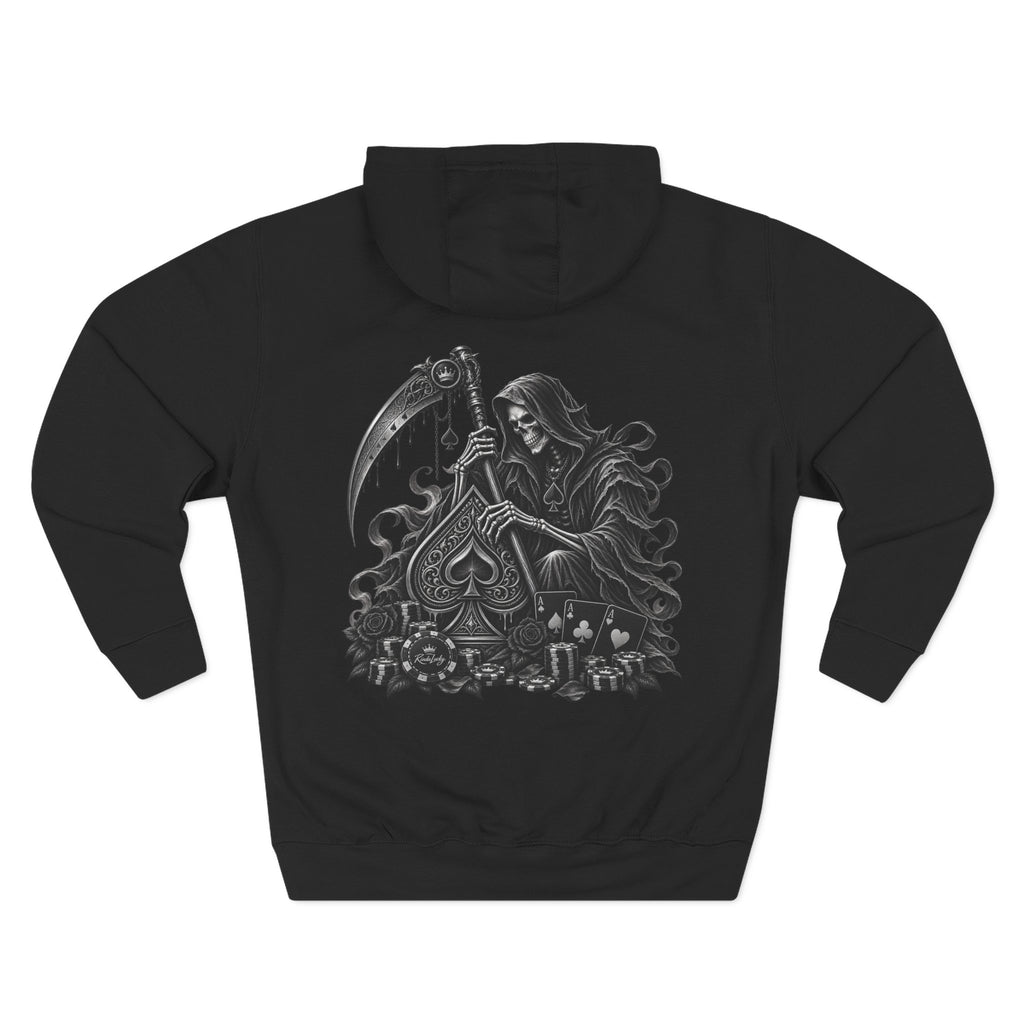 Grim Reaper with Spade Skull Poker Hoodie
