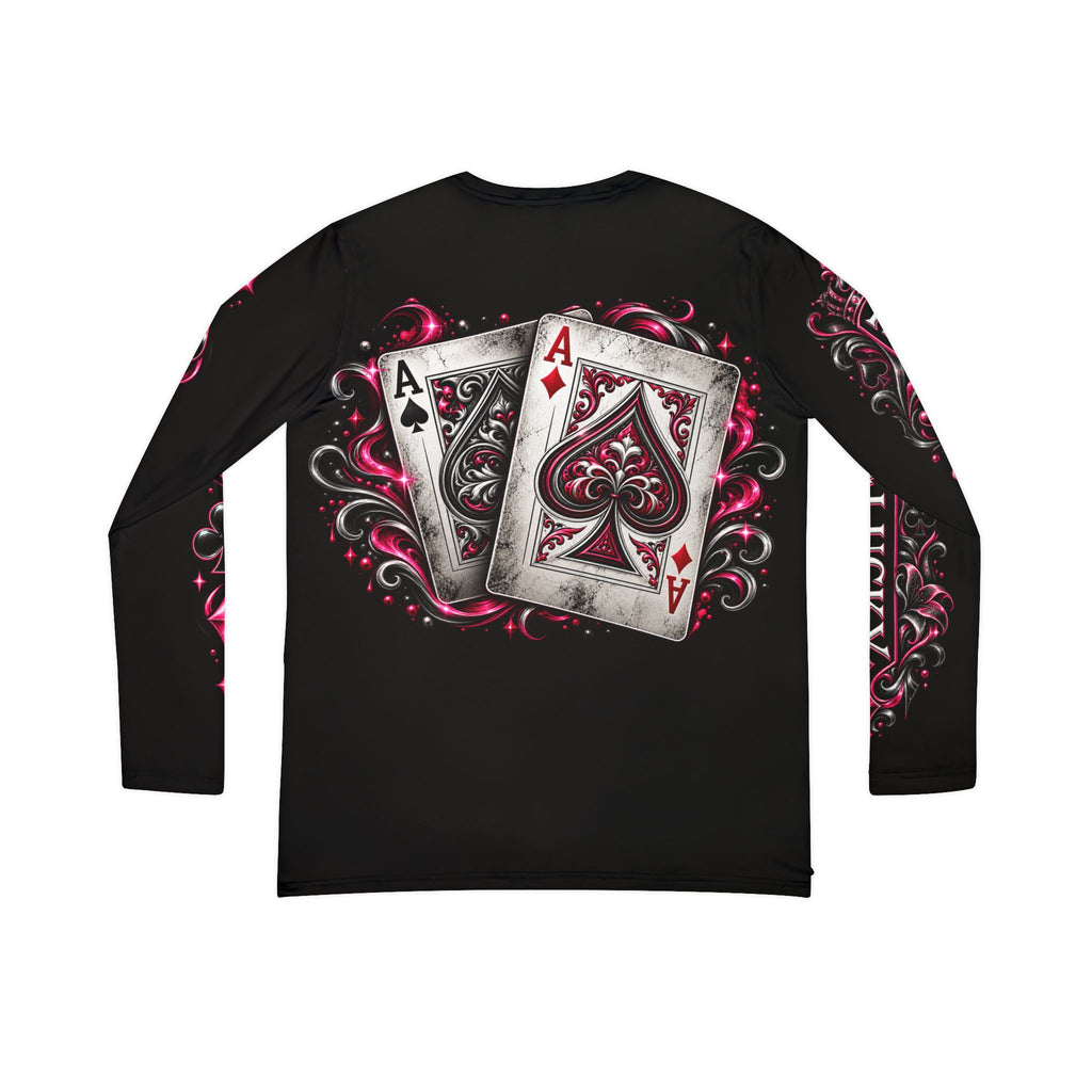 Ladies Aces Poker V-Neck Long Sleeve Shirt