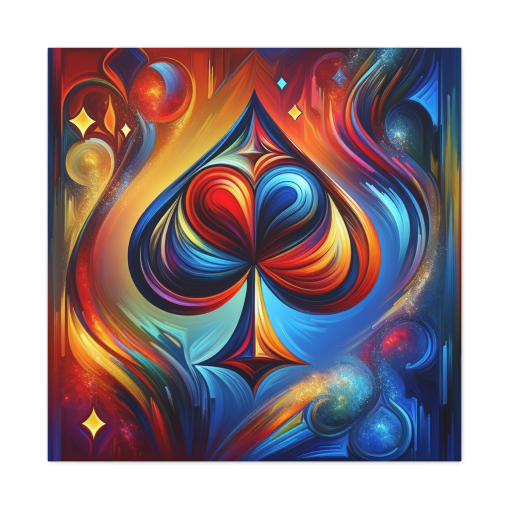 KindaLucky Vibrant Ace of Spades Poker Canvas Wall Art