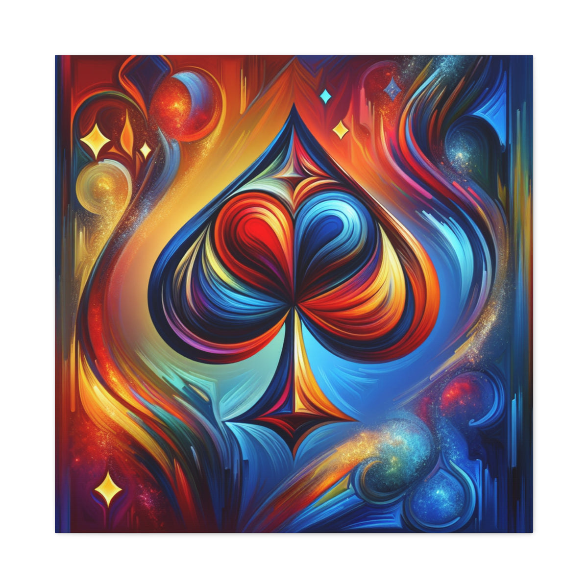 KindaLucky Vibrant Ace of Spades Poker Canvas Wall Art