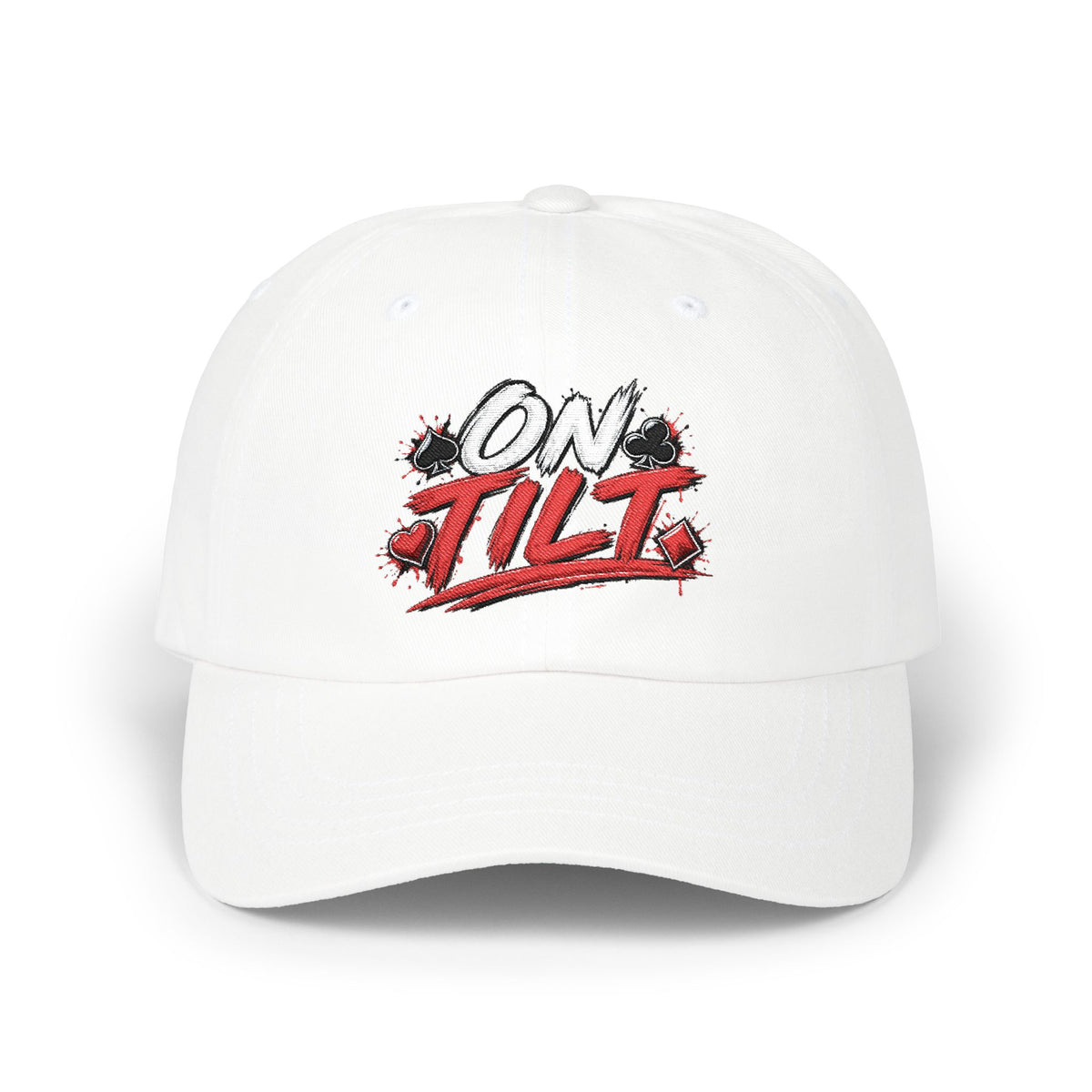 On Tilt Suits Poker Hat | Retro gaming splatter embroidered hat