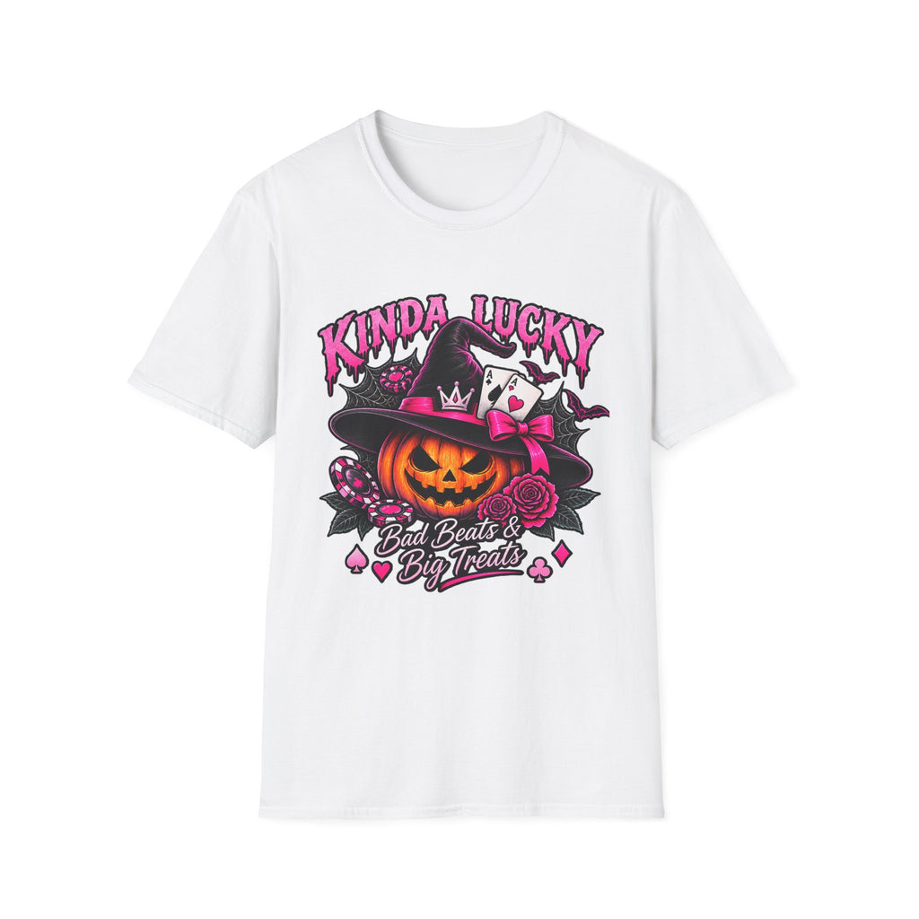 Kinda Lucky Witch Pumpkin Bad Beats & Good Treats Shirt