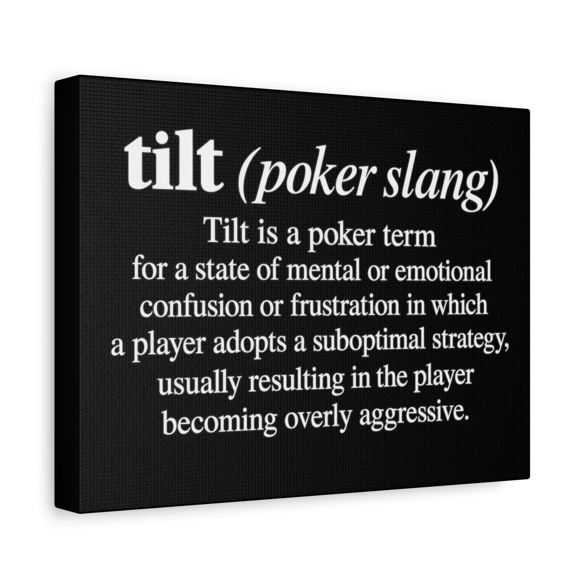 Tilt Slang Poker Canvas Wall Art