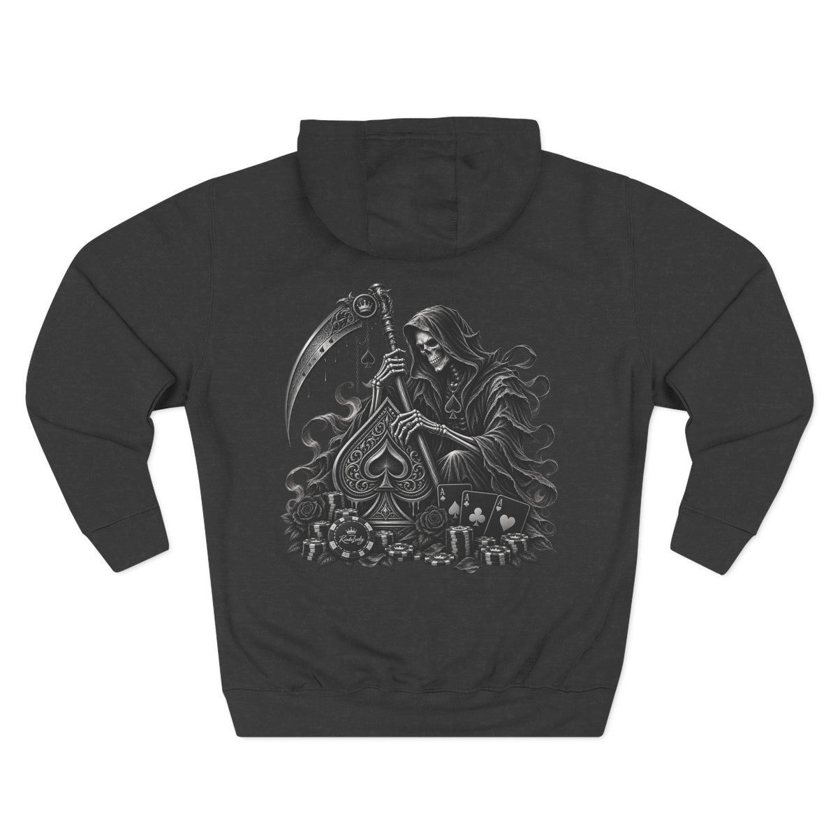 Grim Reaper with Spade Skull Poker Hoodie
