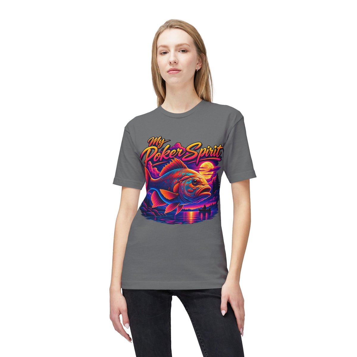 T-Shirt — "My Poker Spirit" Vibrant Bass Fishing Tee (Kindalucky Back Design)
